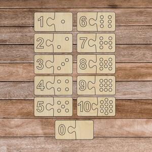 Insert Montessori din lemn pentru copii - două piese DOMINO | SENTOP