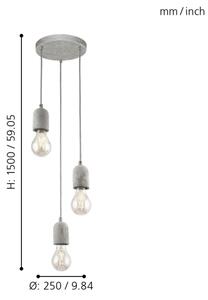 Eglo 95523 - Lustră SILVARES 3xE27/60W/230V