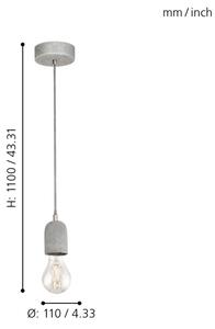 Eglo 95522 - Lustra SILVARES 1xE27/60W/230V