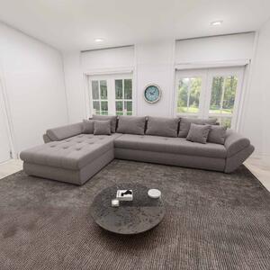 Colțar extensibil dumonde cu ladă de depozitare si sezut confortabil din spuma high-density, Loana XL Monte Gri 16 335x185 cm