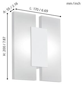 Eglo 96042 - Corp de iluminat LED perete metruASS 2 2xLED/4,5W/230V