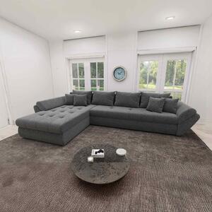 Colțar extensibil dumonde cu ladă de depozitare si sezut confortabil din spuma high-density, Loana XL Monte Gri 90 335x185 cm