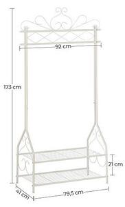 Suport pentru umerase, Songmics, Crem, HSR07W, 92 x 41 x 173 cm