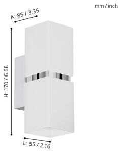 Eglo 95377 - Corp de iluminat LED perete PASSA 2xGU10-LED/4W/230V