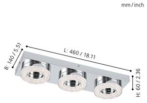 Eglo 95663 - Plafonieră LED FRADELO 3xLED/4W/230V