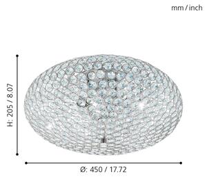 Eglo 95285 - Cristal Plafoniera CLEMENTE 3xE27/60W/230V