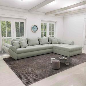 Colțar extensibil dumonde cu ladă de depozitare si sezut confortabil din spuma high-density, Loana XL Vibe Mint II 335x185 cm