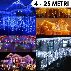 Instalatie de Craciun, franjuri cu led tip turturi, exterior si interior, diverse culori, 4 - 25 metri