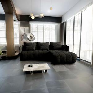 Colțar extensibil dumonde cu ladă de depozitare si sezut confortabil din spuma high-density, Malta Enjoy Black II 235x185 cm