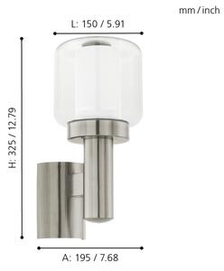 Eglo 95016 - Corp de iluminat perete exterior POLIENTO 1xE27/40W