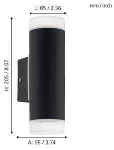 Eglo 96505 - LED Corp de iluminat perete exterior RIGA 2xGU10/5W