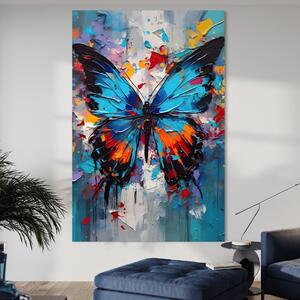 Tablou Canvas Premium LuxCanva® B1109, Fluturele Albastru , Living, Fluture, Albastru, Colorat, Aripi, Culori Vibrante