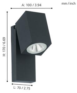 Eglo 96286 - LED Corp de iluminat perete exterior SAKEDA LED/5W/230V