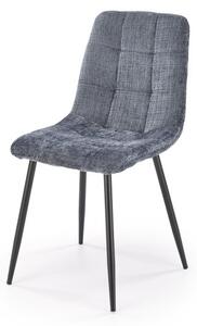 Scaun pentru living, tapiterie din catifea gri, design modern, cadru metal si picioare antiderapante, 45x53x87x48 cm