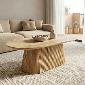 Masuta De Cafea Avelia Lemn Masiv De Mango Nuanta Naturala 120x60x42 Cm