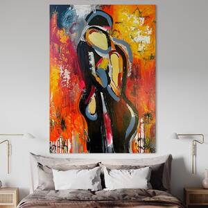 Tablou Canvas Premium LuxCanva® B1105, Iubire Pasionala , Living, Amor, El, Ea, Dragoste, Imbratisare, Cuplu, Indragostiti, Dormitor, Culori Vibrante