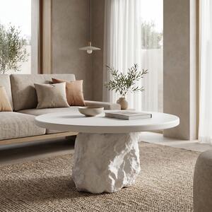 Masuta De Cafea Rotunda Zelora MDF-polirasina Alb D77x36 Cm