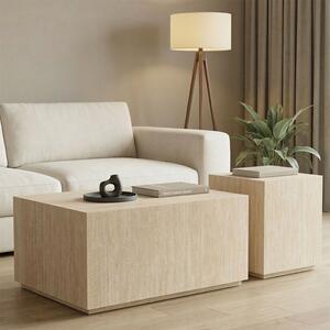 Masuta Laterala Set 2 Bucati Savina MDF Aspect Travertin