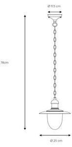 Lucide 11872/01/97 - Lampa suspendata exterior ARUBA 1xE27/60W/230V