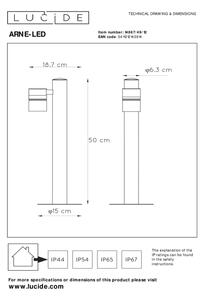 Lucide 14867/49/12 - Lampă exterior LED ARNE-LED 1xGU10/5W/230V crom mat