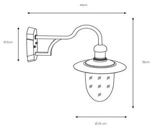 Lucide 11871/01/97 - Aplica perete exterior ARUBA 1xE27/24W/230V