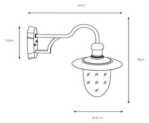 Lucide 11871/01/30 - Aplica perete exterior ARUBA 1xE27/24W/230V