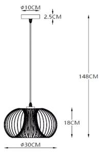 Lucide 02400/30/30 - Lampa suspendata VINTI 1xE27/60W/230V