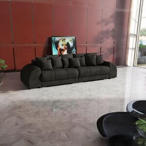Canapea extensibilă dumonde cu 2 lăzi de depozitare si sezut confortabil din spuma high-density, Verona Enjoy Black 310x120 cm