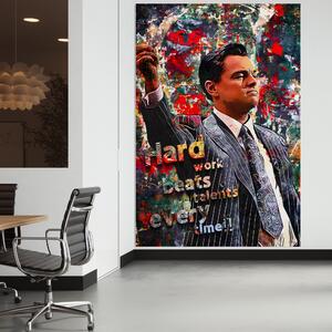 Tablou Canvas Premium LuxCanva® B1055, The Wolf of Wall Street , Decorativ, Living, Film, Bursa, Oscar, DiCaprio, Motivational, Culori Vibrante