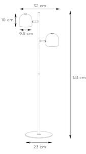 Lucide 03703/10/30 - Lampadar LED SKANSKA-LED 2xLED/5W/230V negru