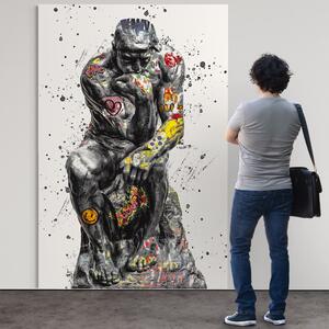 Tablou Canvas Premium LuxCanva® B1044, The Thinker , Living, Decorativ, Abstract, Emotie, Ganduri, Culori Vibrante