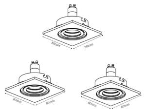 Lucide 11002/15/12 - SET 3x Lampa incastrata LED FOCUS 1xGU10/5W/230V crom