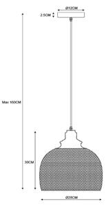 Lucide 43404/28/30 - Lampa suspendata MESH 1xE27/60W/230V 28 cm