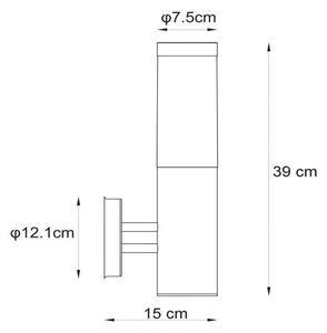 Lucide 14863/01/12 - Aplica perete exterior KIBO 1xE27/20W/230V