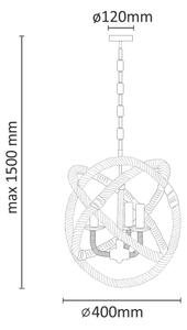 Lampa suspendata ROPE GLOBO 3xE14/10W/230V