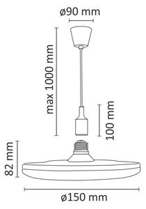LED Lampa suspendata KIKI 1xE27/10W/230V negru
