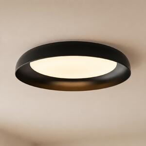 Lindby Plafonieră LED Florie, negru, metal, Ø 40 cm, Negru, Camera de zi / sufragerie, Plastic, Modern