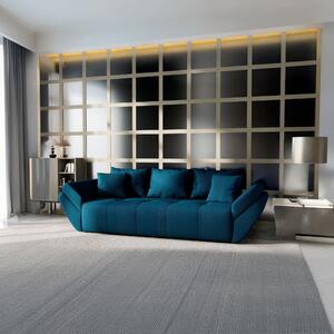 Canapea extensibilă dumonde cu ladă de depozitare si sezut confortabil din spuma high-density, Berlin Enjoy Petrol 250x100 cm