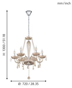 Eglo 39092 - Lustra BASILANO 6xE14/40W/230V
