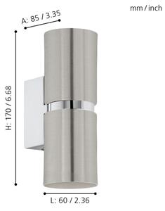 Eglo 96261 - LED Aplica perete PASSA 2xGU10/3.3W/230V rotund