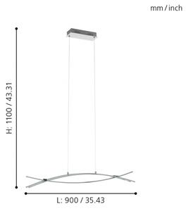 Eglo 96331 - LED Lustra pe cablu NEVADO 3xLED/9W/230V