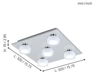 Eglo 96544 - LED Aplica perete baie ROMENDO 1 5xLED/5,4W/230V IP44