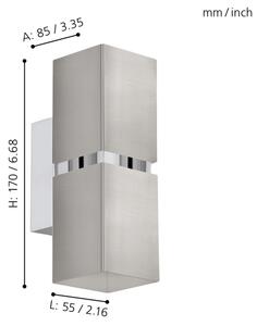 Eglo 96264 - LED Aplica perete PASSA 2xGU10/3.3W/230V patrat