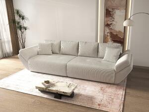 Canapea extensibilă dumonde cu ladă de depozitare si sezut confortabil din spuma high-density, Berlin Zoom Cream 300x100 cm