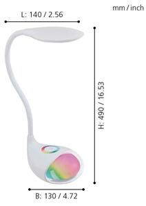 Eglo 97078 - Lampă de masă LED dimabilă CABADO 1, 1 LED / 2,2 W + 0,3 W / 230 V, RGB