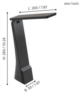 Eglo 97045 - Lampă de masă LED reglabilă LA SECA LED/1,8W/230V, negru