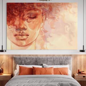 Tablou Canvas Premium LuxCanva® A1341, Woman Face , Living, Frumusete, Baby Doll, Buze, Culori Vibrante