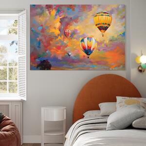 Tablou Canvas Premium LuxCanva® A1317, Baloane Cu Aer Cald , Living, Plimbare, Cer, Relaxare, Vacanta, Dormtior, Culori Vibrante