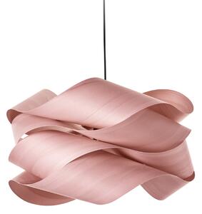 LZF LAMPS Lampă suspendată Link, roz deschis/nichel, Ø 46 cm, lemn, reglabil, Roz / Rosé, Camera de zi / sufragerie, Lemn, Design