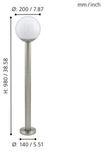 Eglo 33566 - Lampă LED de exterior dimmabilă NISIA-C, 1xE27/9W/230V, 980 mm, IP44